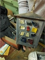 Black Arts & Craft Pendant Light W/Colored Stone