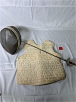 Vintage Fencing Gear Helmet Chest Protector Sword