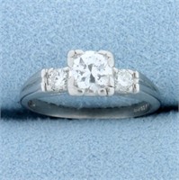 Vintage .8ct TW 3 Stone Diamond Engagement Ring in