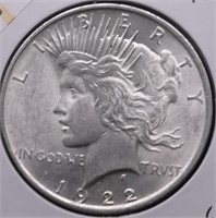 1922 CHOICE BU PEACE DOLLAR