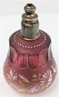 Vintage Cranberry Perfume Atomizer Bottle