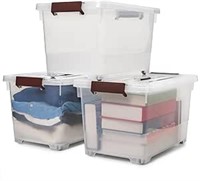 EZOWare 32L Stackable Storage Bin Container with L