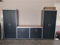 3 Section Work Bench and Cabinets