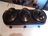GE Triple hot plate and bowls