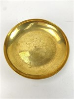 6" China Brass footed bowl, etched and footed