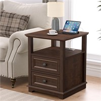 24" Tall End Table with Charging Station