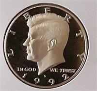 PROOF KENNEDY HALF DOLLAR-1992-S