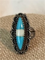 Sterling Silver & Turquoise Southwest Ring Sz 5
