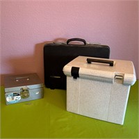 Metal Lock Box, File Storage, Vintage Slimline