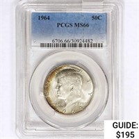 1964 Kennedy Half Dollar PCGS MS66