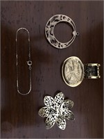Collection of Vintage Pendants, Pin & Bracelet