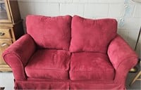 red love seat as is