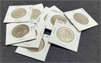 (10) Different Date Walking Liberty