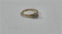 Ladies 14k Yellow Gold & Diamond Engagement Ring