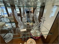 PAIR OF GLASS CANDLEHOLDERS