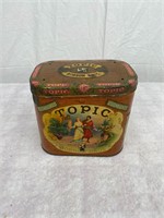 Antique Tin Litho TOPIC Bobrow Bros. Cigar Tin