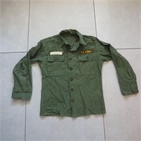 Sateen "Riley" Patch Vintage US Army Jacket Shirt