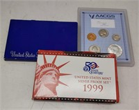 (2) 1968 Proof Sets; 1999 Silver Quarters Proof