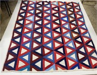 Vintage triangle pattern quilt