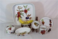 6 - 1961 Royal Worcester Evesham Porcelain Dishes