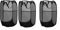 3 PACK MESH POP UP LAUNDRY HAMPER BASKET