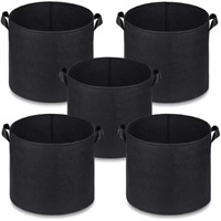 HEAVY DUTY GROW BAGS WITH HANDLES [5 PACK 7 GAL]