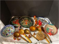 Deco wood spoons , plates, bowls Russian dolls