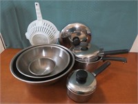 STAINLESS STEEL BOWLS & STRAINER