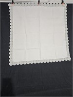 Pair Crocheted Edge Tablecloths