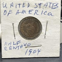 1904 United States of America Half Centavo