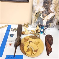 M229 Unique wood art and African lady picture