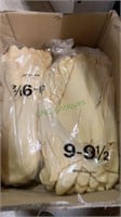 Box lot of rubber gloves marked nine and 9 1/2