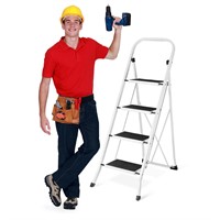 Delxo 4 Step Ladder Folding Step Stool, Heavy-Duty