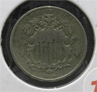 1866 5 Cent Shield Nickel.