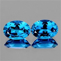 Natural Swiss Blue Topaz Pair {Flawless-VVS1}