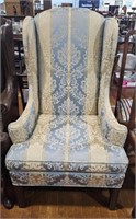 CHIPPENDALE UPHOLSTERED WING CHAIR