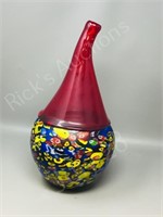 art glass vase  14" tall