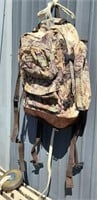 Brookwood US Made Camo & Leather Backpack 20W×24H