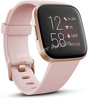 Fitbit Versa 2 in Petal/Copper Rose, Extra Charger