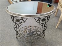 UNIQUE IRON OVAL ACCENT TABLE W RECLINING NUDE