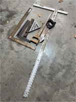 Saws, measuring tools