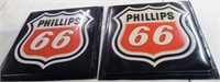 (2) Phillips 66 Gas Station Embossed Sign Panels