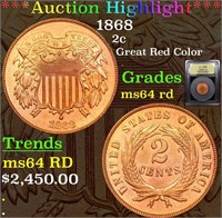 ***Auction Highlight*** 1868 Two Cent Piece 2c Gra