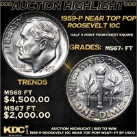 ***Auction Highlight*** 1959-p Roosevelt Dime Near