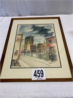vintage signed water color picture signed