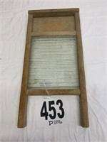 vintage glass washboard 18" T 8 1/2"W