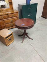 Mahogany Drum Table With Drawer