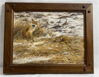 Vintage Fox Painting On Canvas