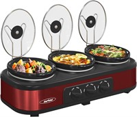 Sunvivi Triple Slow Cooker  3 Pot  4.5 QT