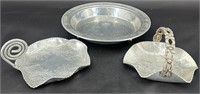 3 McM Hammered Aluminum Dishes